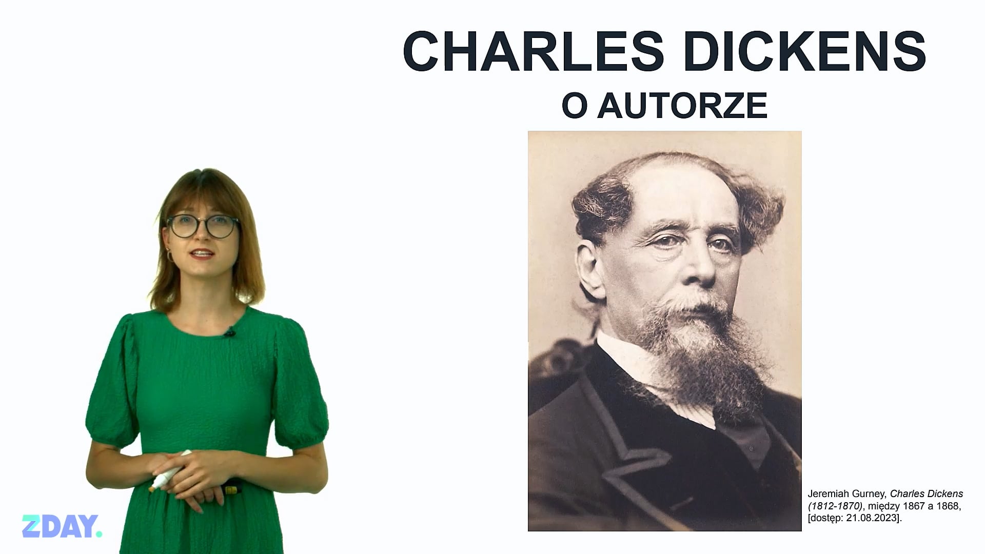 Miniaturka materiału wideo na temat: Charles Dickens – o autorze. Kliknij, aby obejrzeć materiał.