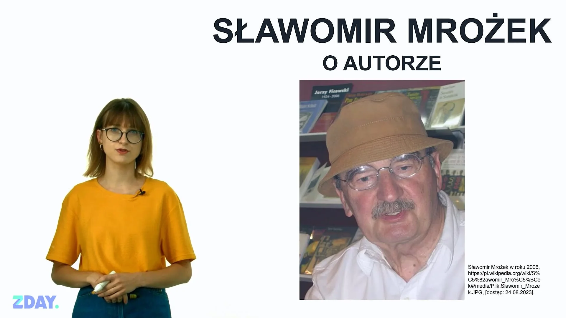 Miniaturka materiału wideo na temat: Sławomir Mrożek – o autorze. Kliknij, aby obejrzeć materiał.